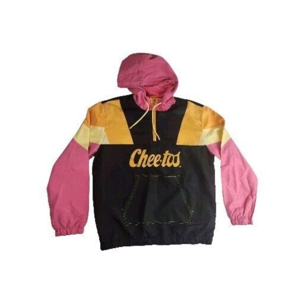 Cheetos Chester Mens S Color Block Black/Pink/Orange Windbreaker Jacket